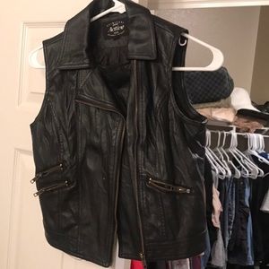 Faux leather vest